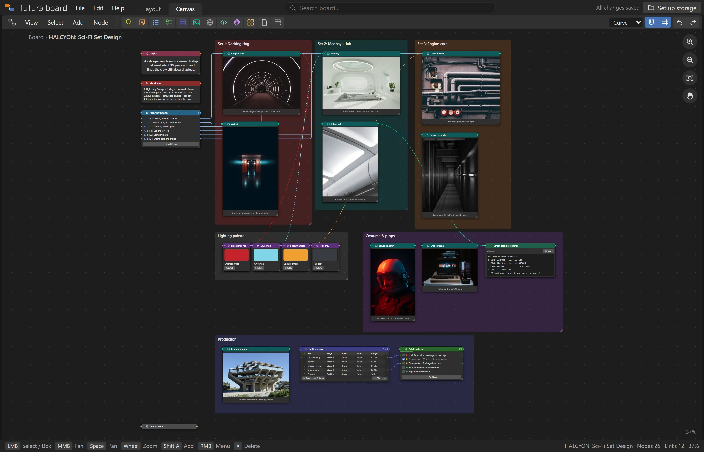 HALCYON: Sci-Fi Set Design example board